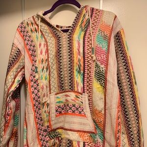 Multi pattern pull over jacket